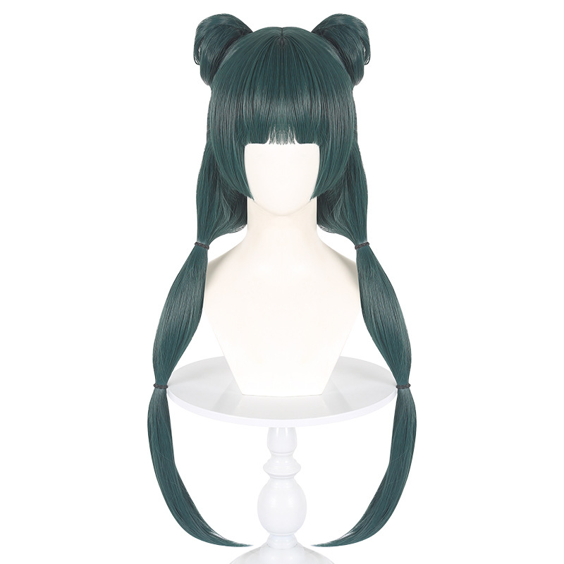 The Apothecary Diaries Maomao Cosplay Wig - 70cm Dark Green with Two Styles (Palace Maid & Updo)