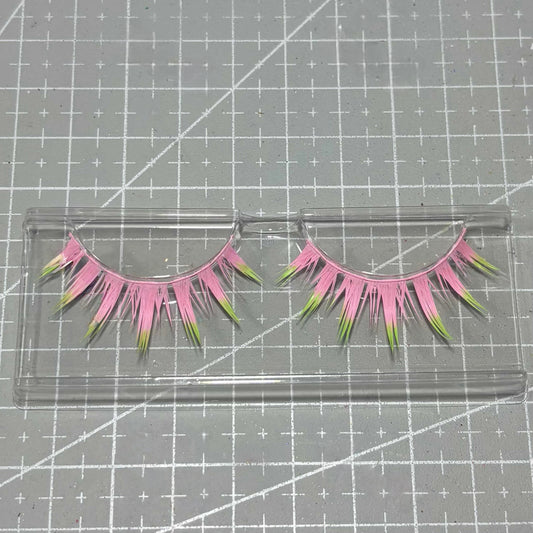Demon Slayer Mitsuri Kanroji Cosplay Eyelashes | Pink & Green Gradient Anime Lashes