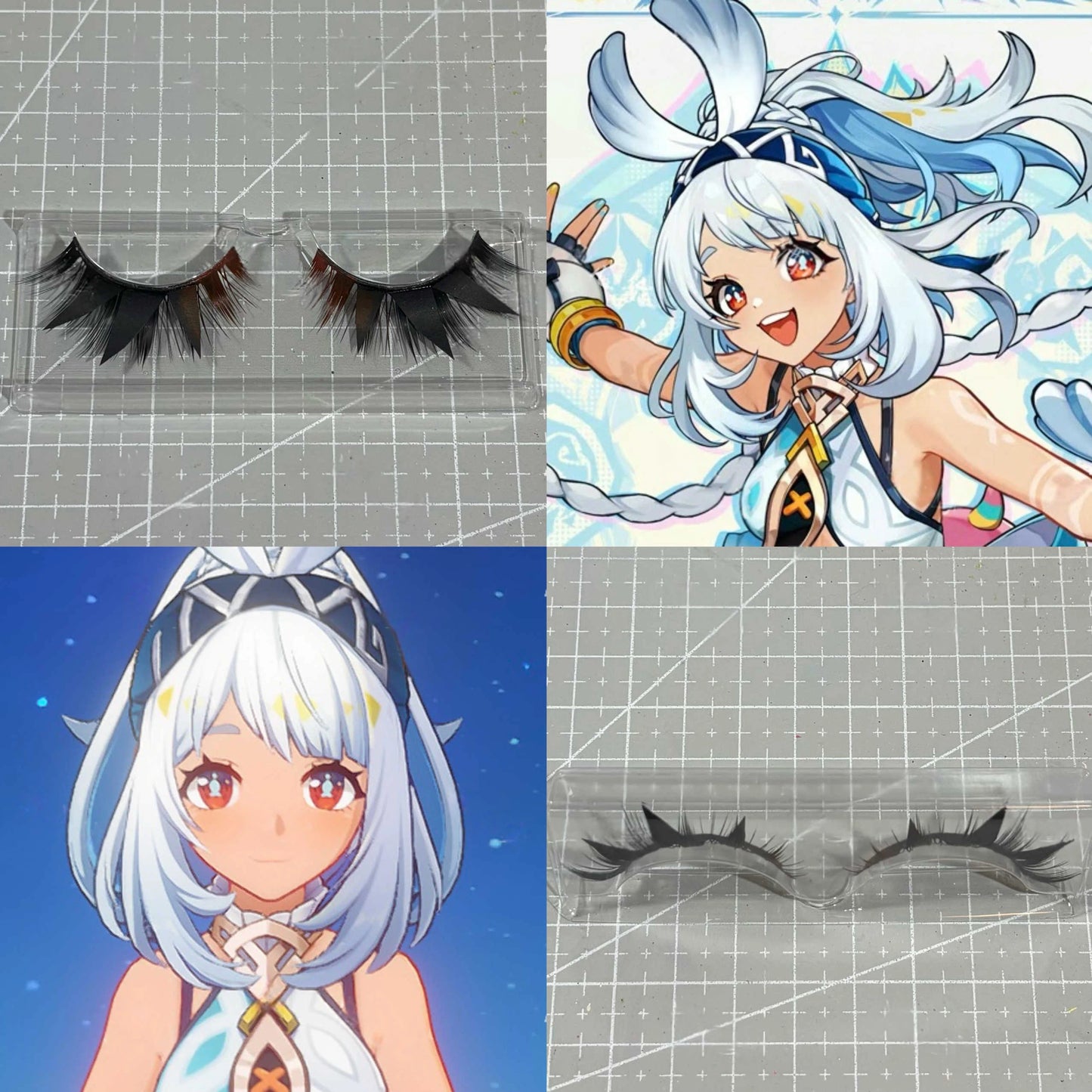 Genshin Impact Mualani Cosplay Eyelashes | Surfing Melusine Beach Style Lashes