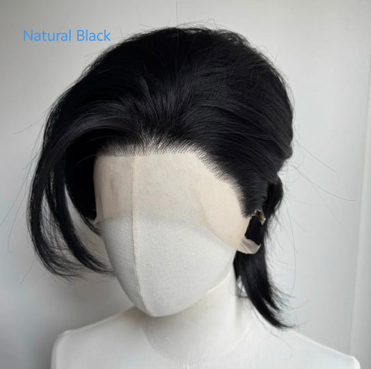 Hand-Tied 13x4 Lace Front Wig Short Hair - Heat Resistant Synthetic Fiber for Cosplay - Multiple Colors