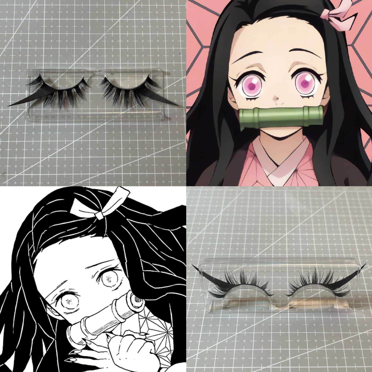 Demon Slayer Nezuko Kamado Cosplay Eyelashes | Anime-AccurateSpiky Style