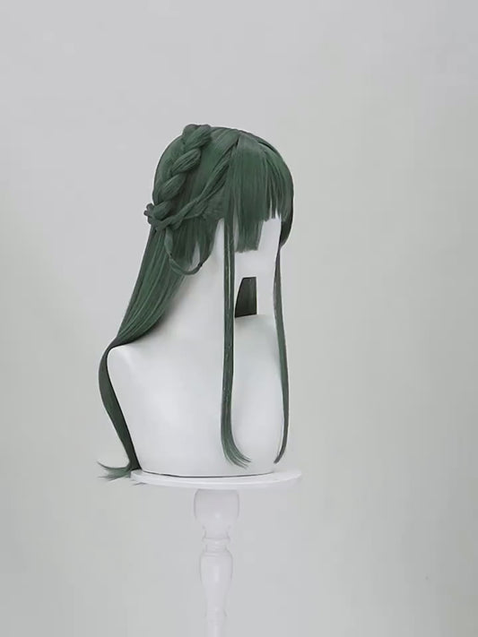 The Apothecary Diaries Maomao Cosplay Wig - Young Miss Style with Realistic Scalp (70cm Dark Green)