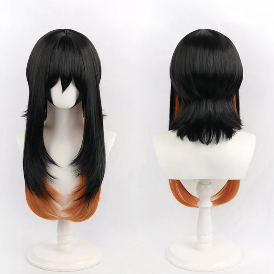 Gachiakuta Amo Empool Cosplay Wig - Unstyled 70cm Long with Mixed Anime Colors, Ready for Simple Trim & Wear