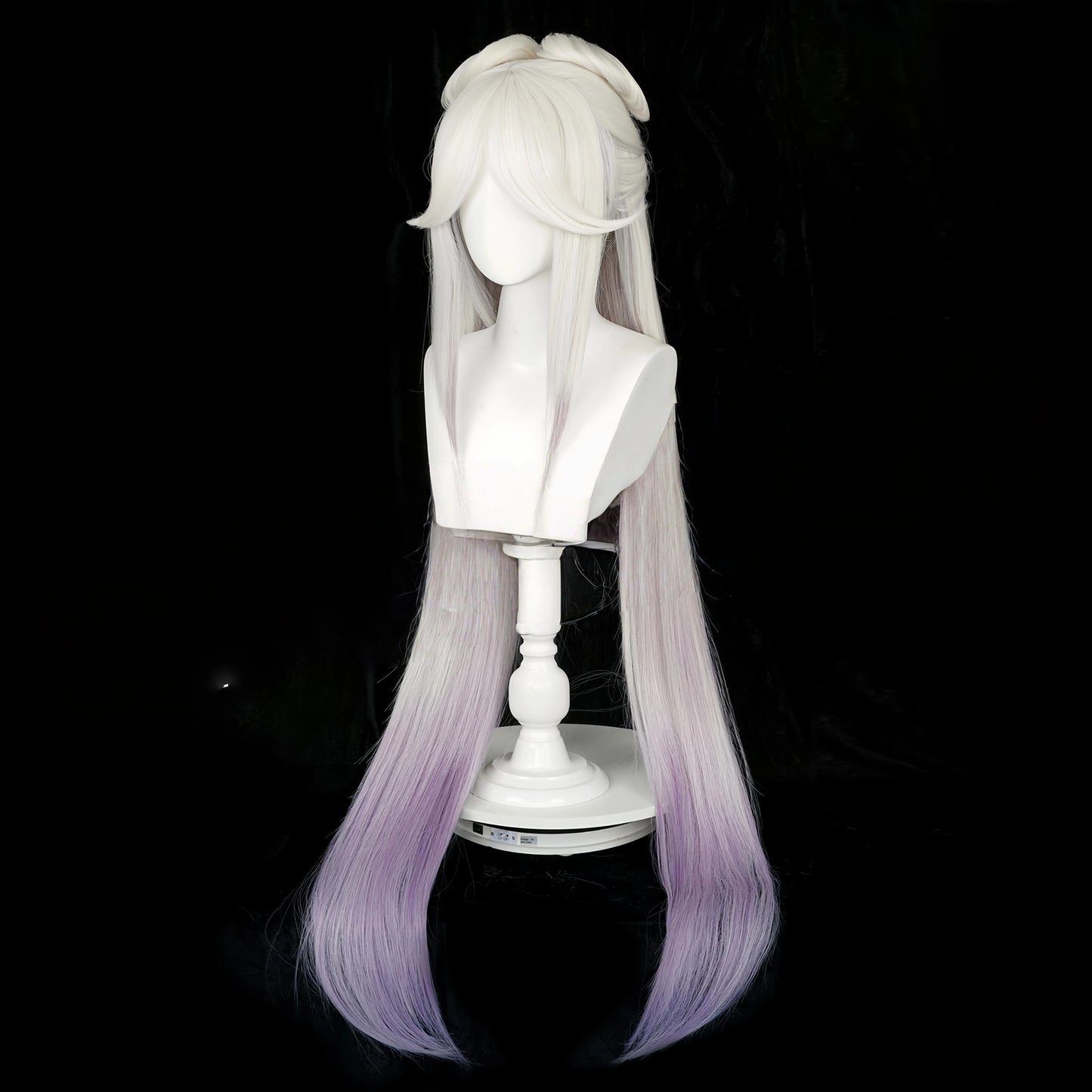 Genshin Impact Ningguang 'Opulent Splendor' Cosplay Wig - 120cm Long Blue Gradient with Detachable Bun (Uncut)