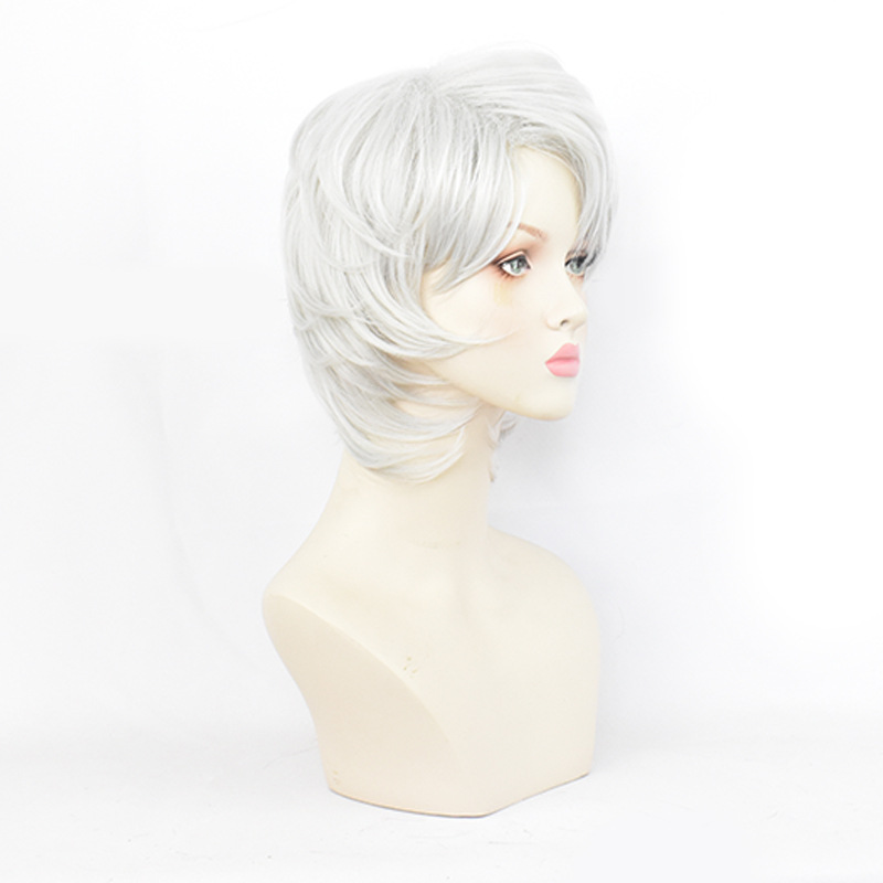 Rui Cosplay Wig | Lower Moon Five Silver White Bob Cut | Demon Slayer