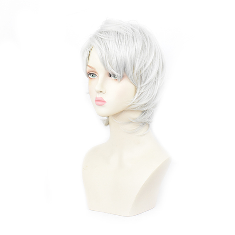 Rui Cosplay Wig | Lower Moon Five Silver White Bob Cut | Demon Slayer