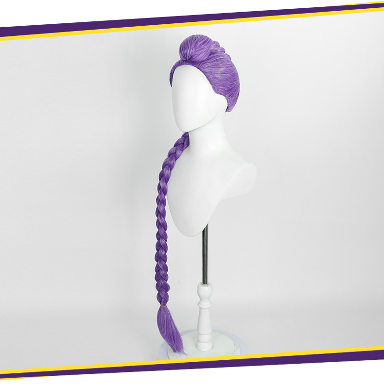 Rumi Cosplay Wig | Dual Purple Long Braids | KPop Demon Hunters Netflix