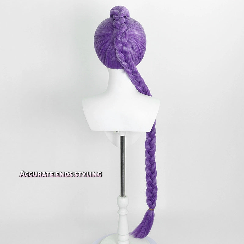 Rumi Cosplay Wig | Dual Purple Long Braids | KPop Demon Hunters Netflix