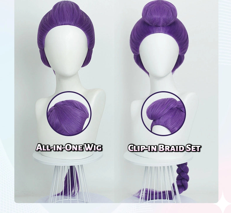 Rumi Kids Cosplay Wig | All-in-One & Clip-On Braids | KPop Demon Hunters Child Size