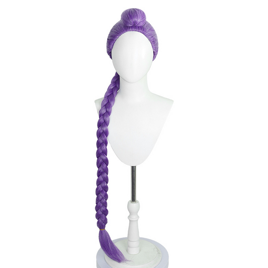 Rumi Cosplay Wig | Dual Purple Long Braids | KPop Demon Hunters Netflix