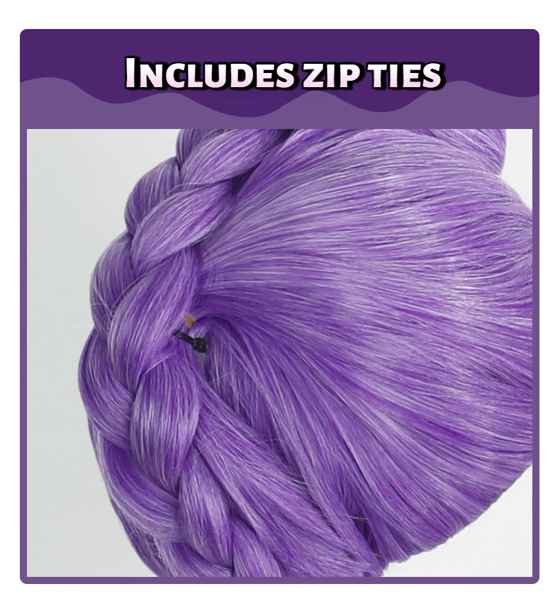Rumi Cosplay Wig | Dual Purple Long Braids | KPop Demon Hunters Netflix