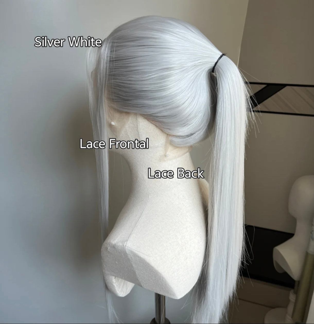 White & Silver Shades Cosplay Wigs | Pre-Plucked Lace Frontals for Anime Characters