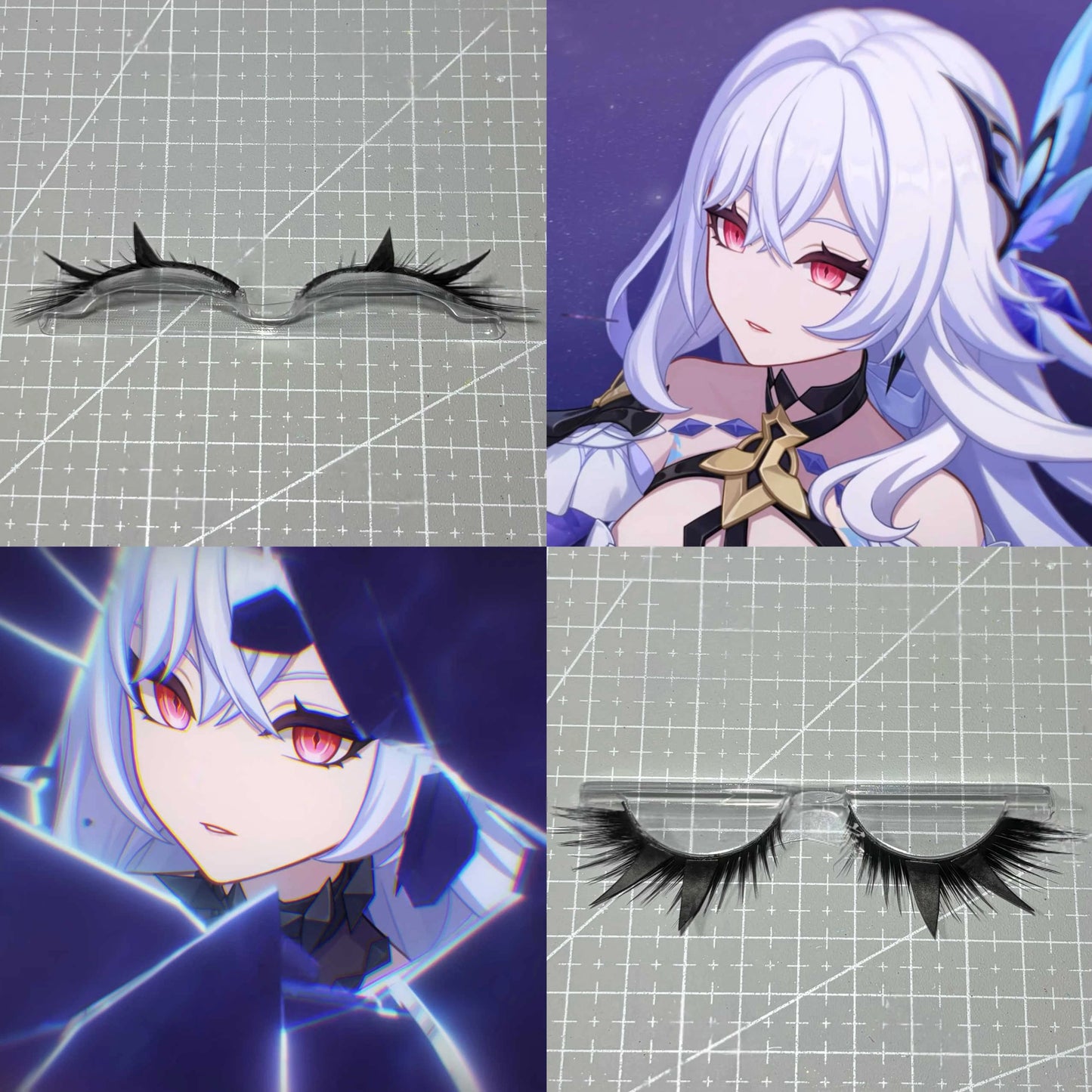 Genshin Impact Skirk Cosplay Eyelashes | Abyss Master's Sharp & Mysterious Style Lashes
