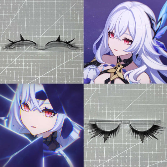 Genshin Impact Skirk Cosplay Eyelashes | Abyss Master's Sharp & Mysterious Style Lashes