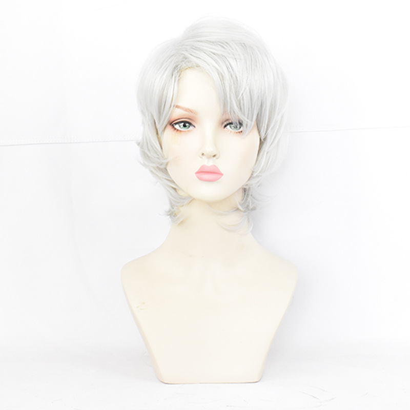 Rui Cosplay Wig | Lower Moon Five Silver White Bob Cut | Demon Slayer