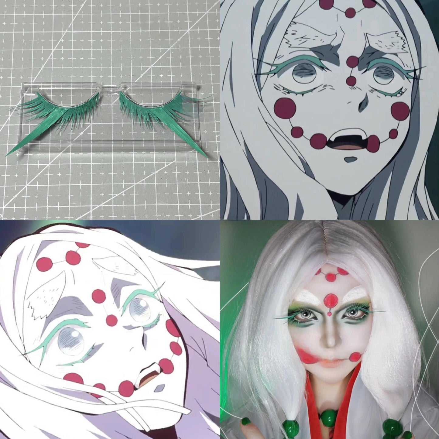 Demon Slayer Spider Mother Cosplay Eyelashes | Green Anime Lashes (Mount Natagumo Arc)