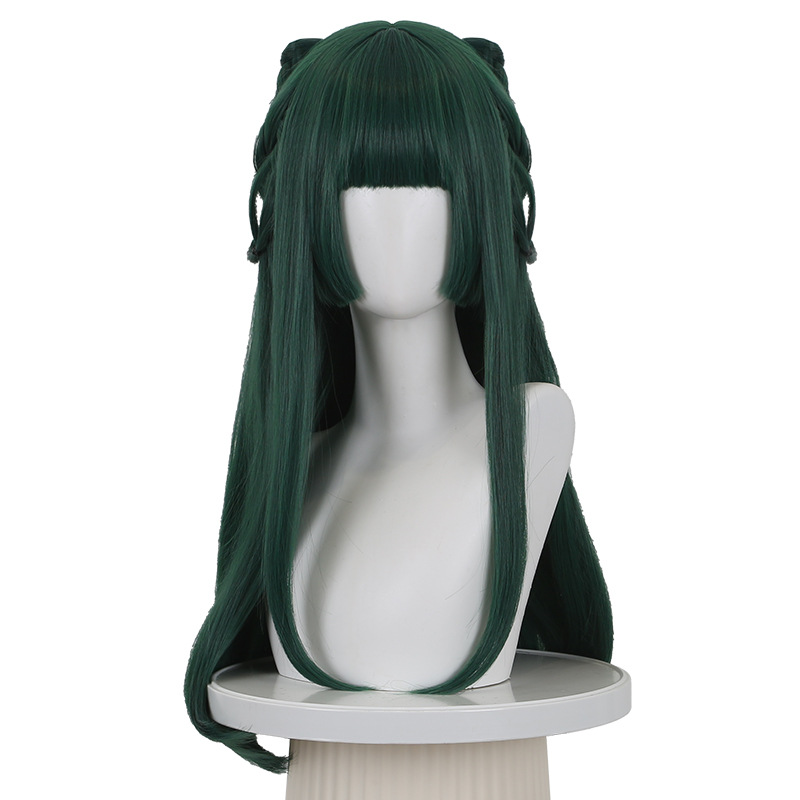 The Apothecary Diaries Maomao Cosplay Wig - Young Miss Style with Realistic Scalp (70cm Dark Green)