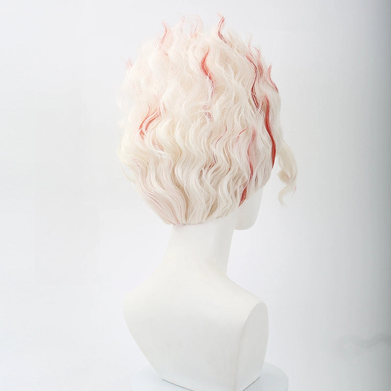 Turbo Granny/Okarun Cosplay Wig | White Hair with Red Streaks | Unstyled for Customization | DAN DA DAN