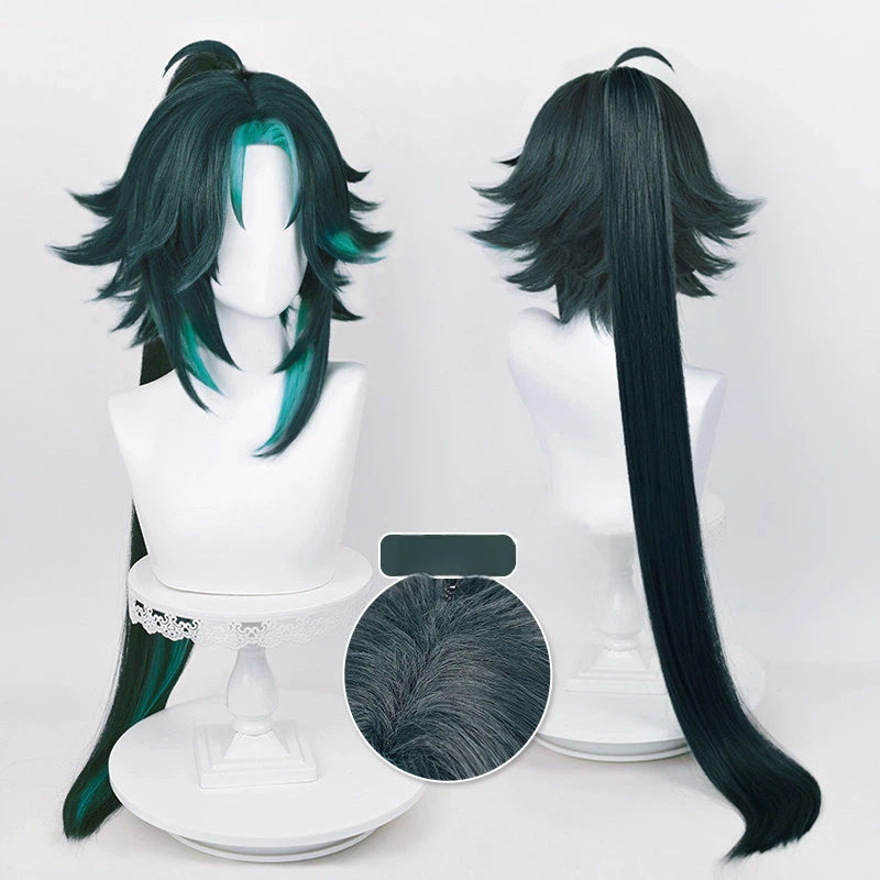 Genshin Impact Xiao Cosplay Wig | 3 Styles: Short Hair, Short+Pony Clip, Red Variant